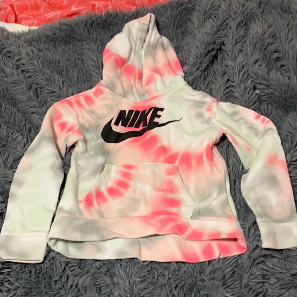 Nike Pink and Gray Tie-Dye Sweatshirt